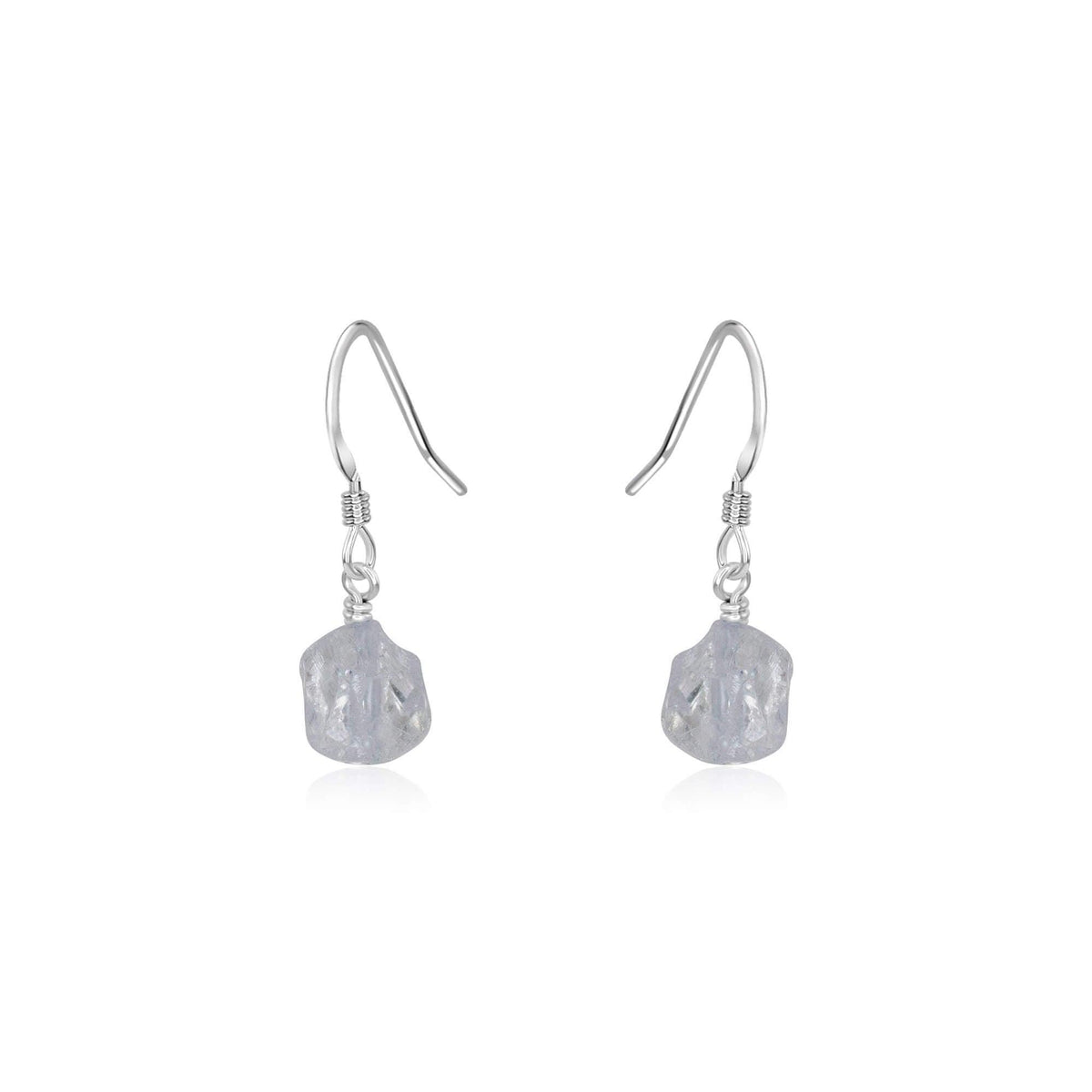 Raw Clear Crystal Quartz Crystal Dangle Drop Earrings Luna Tide