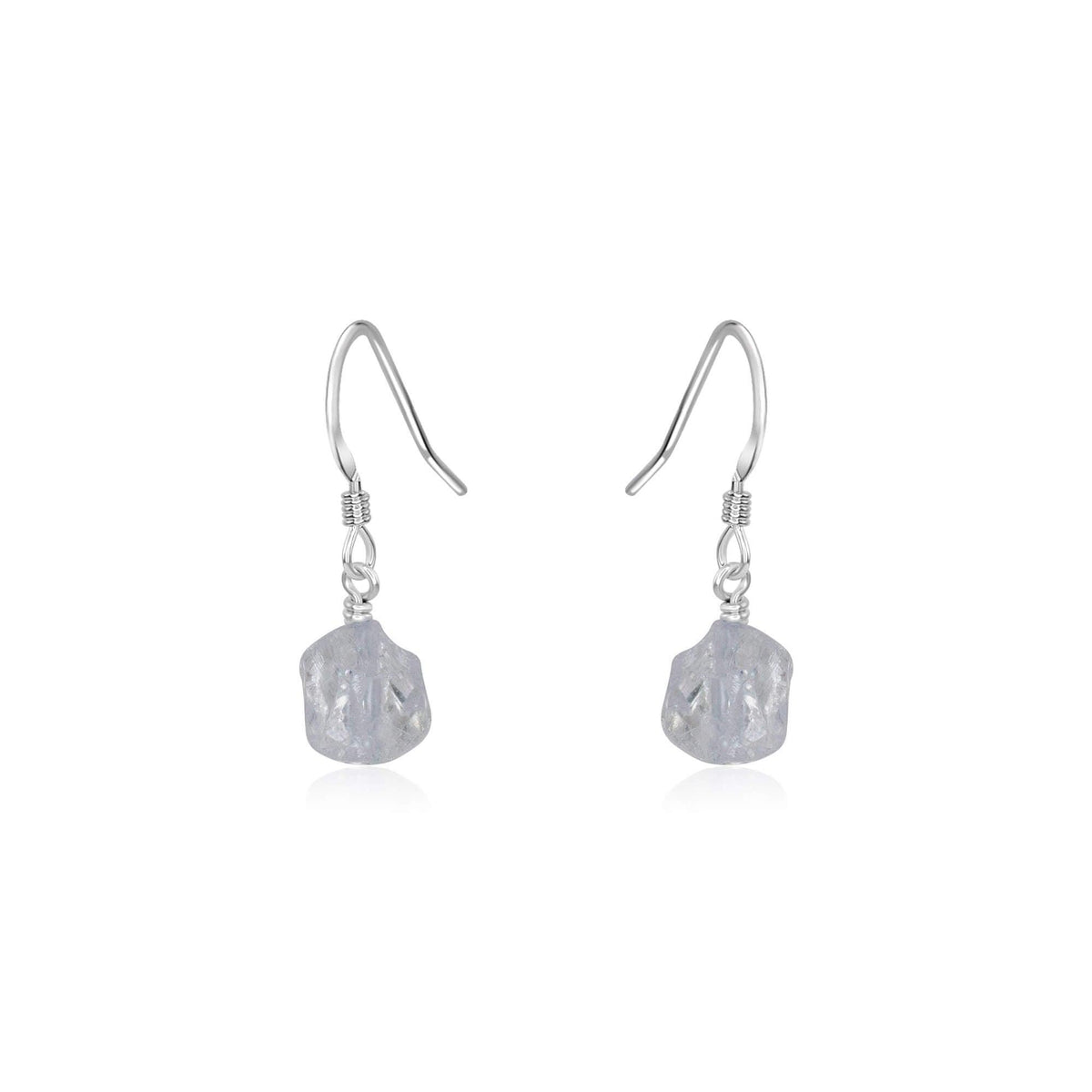 Raw Nugget Earrings - Crystal Quartz - Sterling Silver - Luna Tide Handmade Jewellery