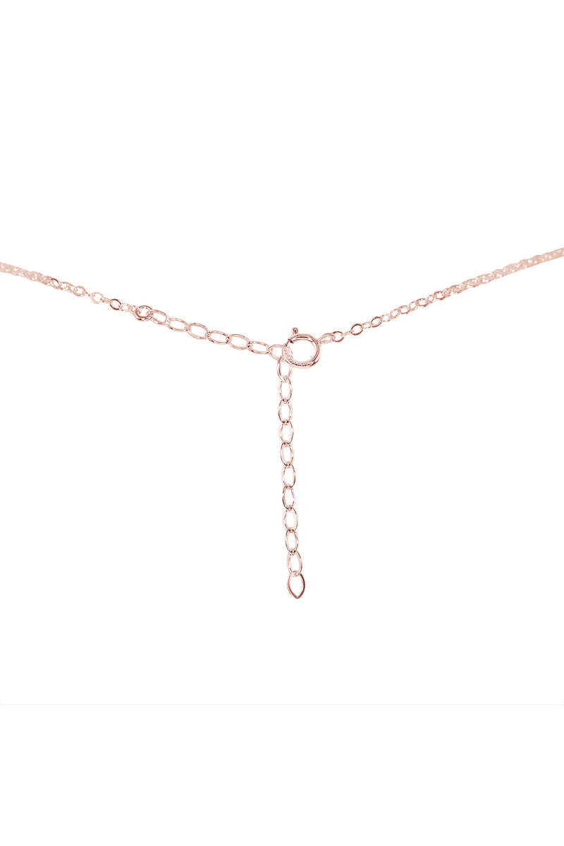 Raw Crystal Pendant Choker - Blue Lace Agate - 14K Rose Gold Fill - Luna Tide Handmade Jewellery