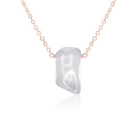 Small Smooth Slab Point Necklace - Crystal Quartz - 14K Rose Gold Fill - Luna Tide Handmade Jewellery