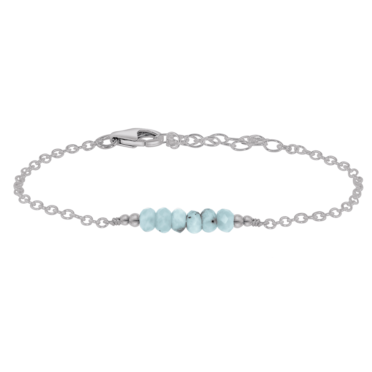 Faceted Gemstone White Beaded Anklets Faceted Gemstone White Beaded Anklets