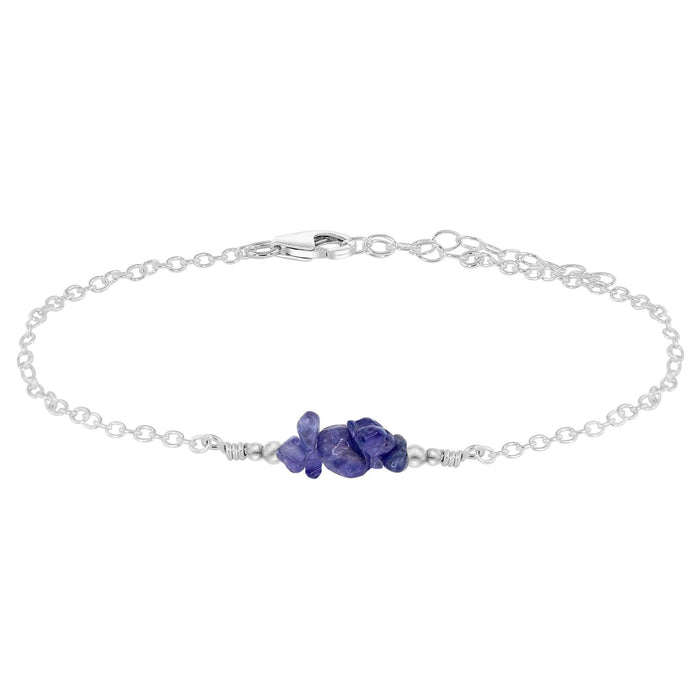 Genuine Tanzanite Gem Chip Bracelet Sterling Silver Handmade Genuine Tanzanite Gem Chip Bracelet Sterling Silver Handmade
