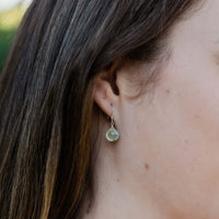 Teardrop Earrings - Prehnite - Sterling Silver - Luna Tide Handmade Jewellery