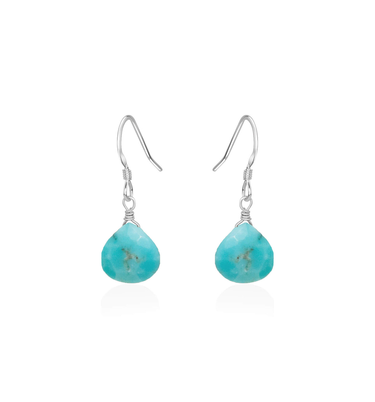 Teardrop Earrings - Turquoise - Sterling Silver - Luna Tide Handmade Jewellery