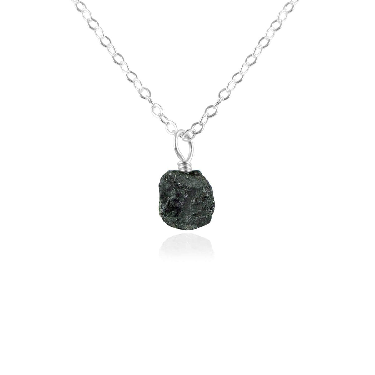 Raw Black Tourmaline Sterling Silver Crystal Necklace Raw Black Tourmaline Sterling Silver Crystal Necklace