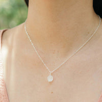 Raw Crystal Pendant Necklace - Crystal Quartz - Sterling Silver - Luna Tide Handmade Jewellery