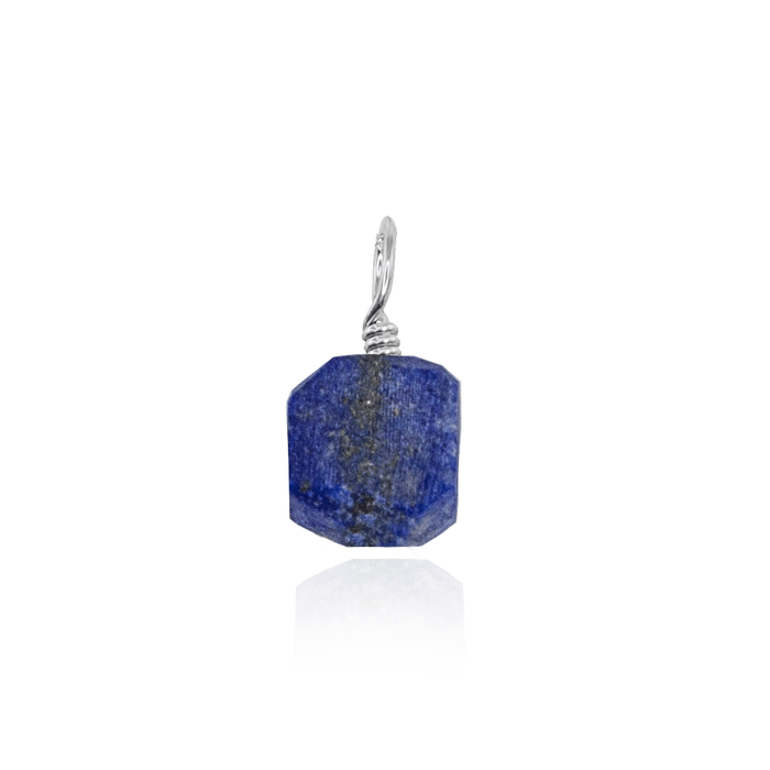 Tiny Raw Lapis Lazuli Crystal Pendant - Tiny Raw Lapis Lazuli Crystal Pendant - Sterling Silver - Luna Tide Handmade Crystal Jewellery