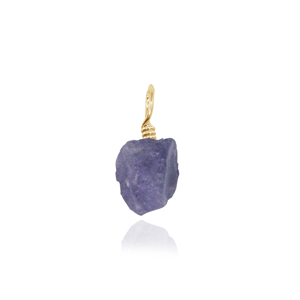 Tiny Raw Tanzanite Crystal Pendant - Tiny Raw Tanzanite Crystal Pendant - 14k Gold Fill - Luna Tide Handmade Crystal Jewellery